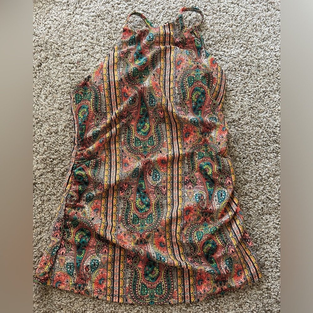 NWT 2Chillies Multicolor Paisley Tankini Adjustable High Neck Moonstone Size M